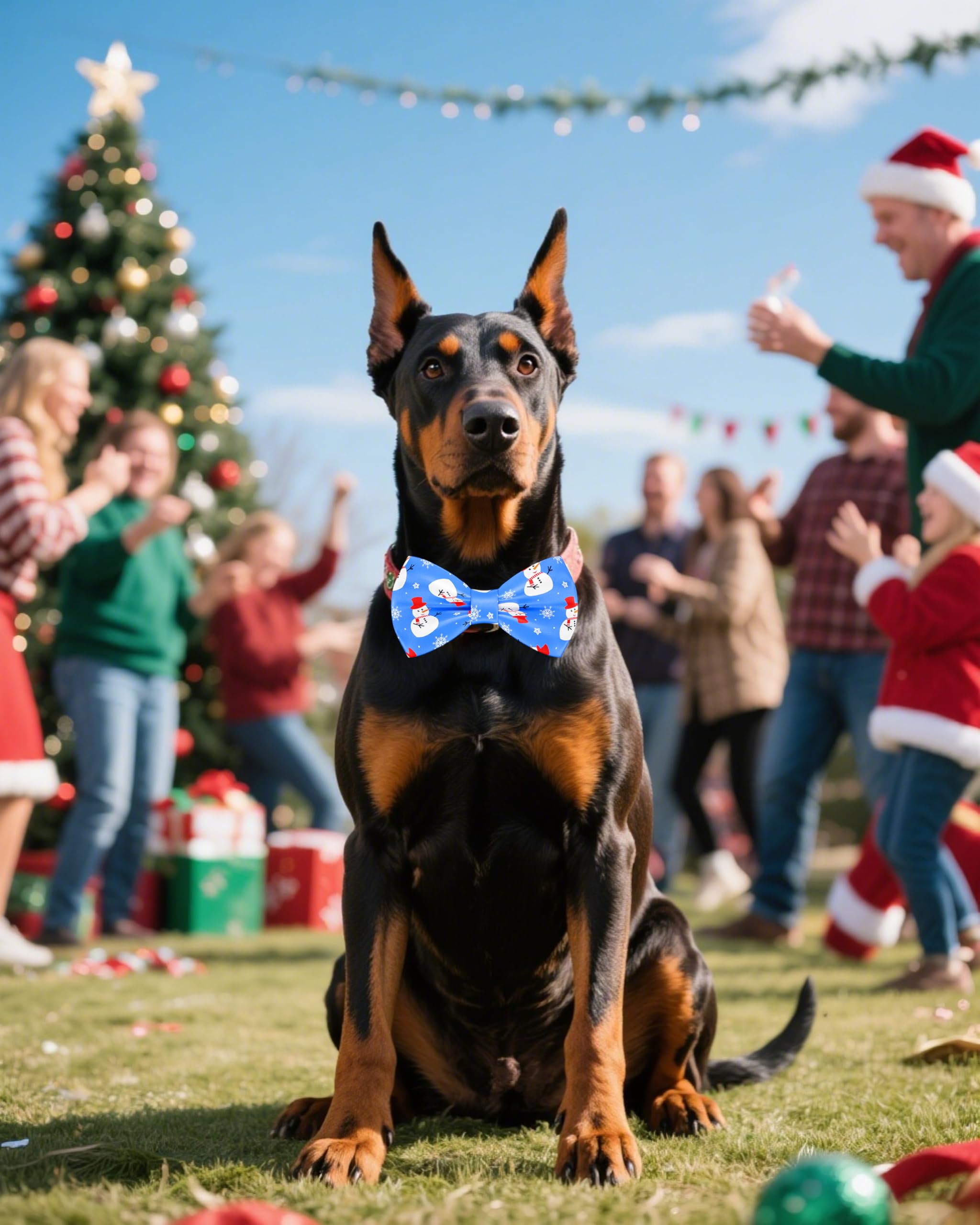 PET SHOW candy cane bow tie creates playful holiday look for photos