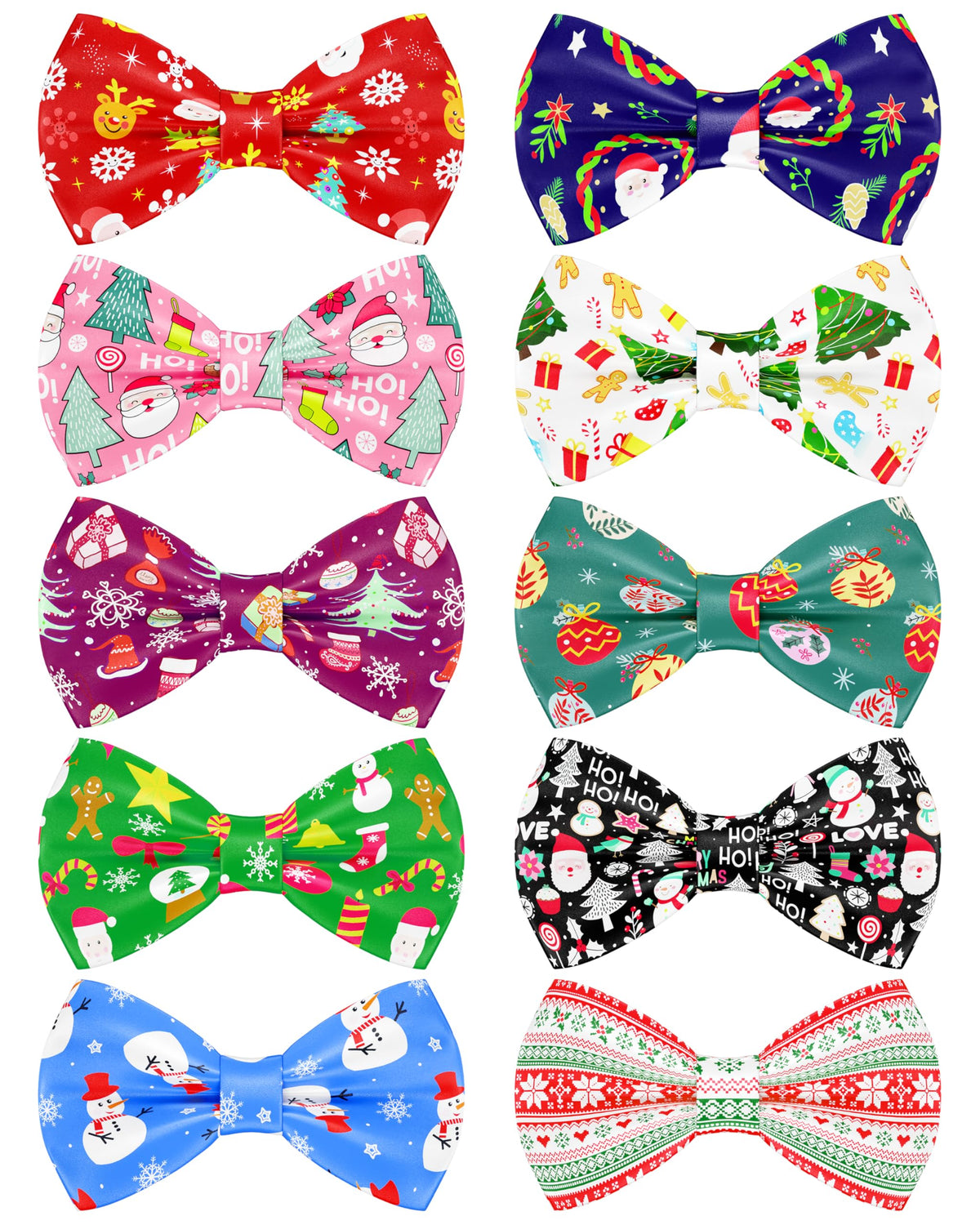 Pet Show Christmas bow tie with tree motif on small dog for festive photos