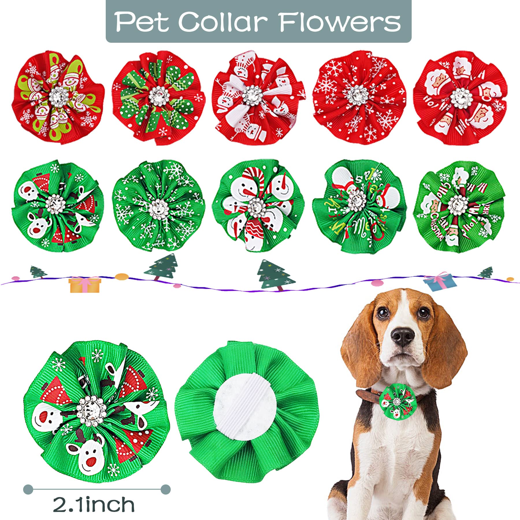 PET SHOW collar flowers on harness highlight decorative pet styling.