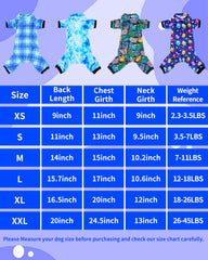 PET SHOW four-piece dog pajamas showcase dinosaur and monster patterns for playful outfits.
