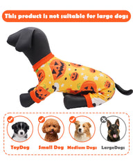 PET SHOW ghost-pattern dog pajamas ideal for Halloween photoshoots and indoor play.