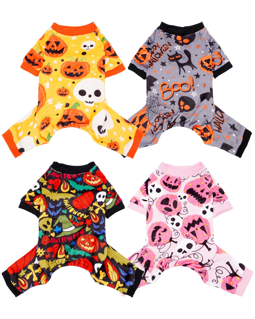 PET SHOW pumpkin-pattern dog pajamas provide cozy warmth during chilly walks.
