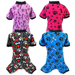 PET SHOW paw and bone prints PJs provide cozy wear for small dogs during naps.