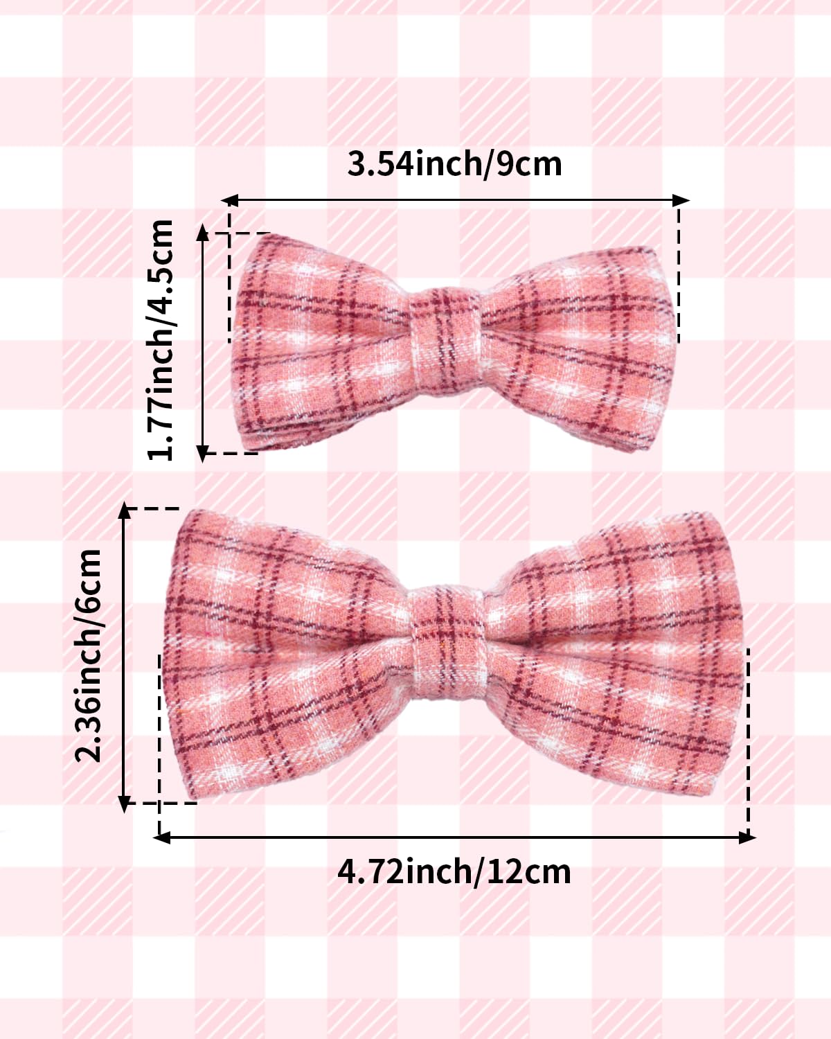 PET SHOW plaid dog bowties shown on a collar for festive wear and easy styling