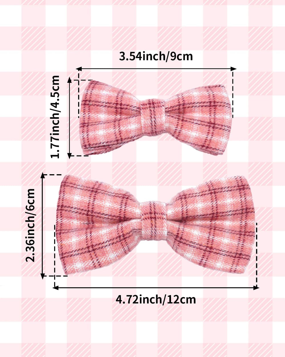 PET SHOW plaid dog bowties shown on a collar for festive wear and easy styling