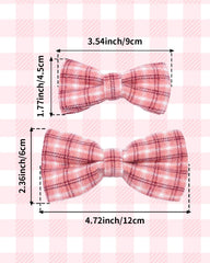 PET SHOW plaid dog bowties shown on a collar for festive wear and easy styling