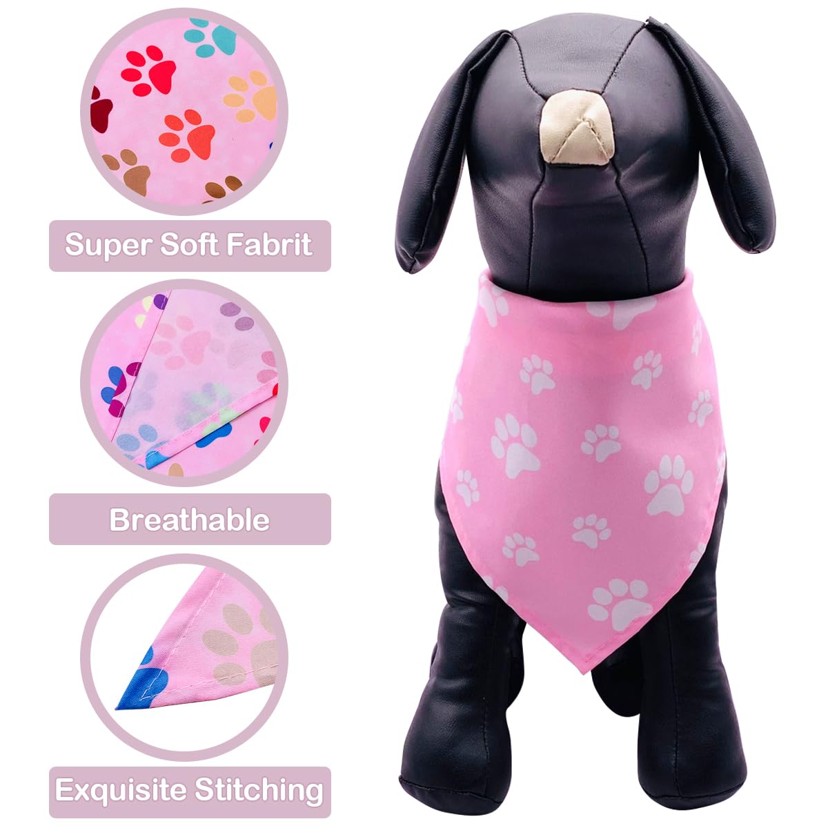 PET SHOW triangle bandana in soft polyester enhances comfort and breathability