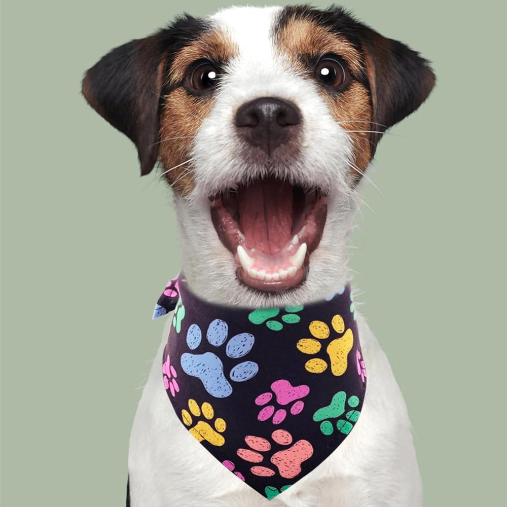 PET SHOW washable paw pattern bandana for easy care after play