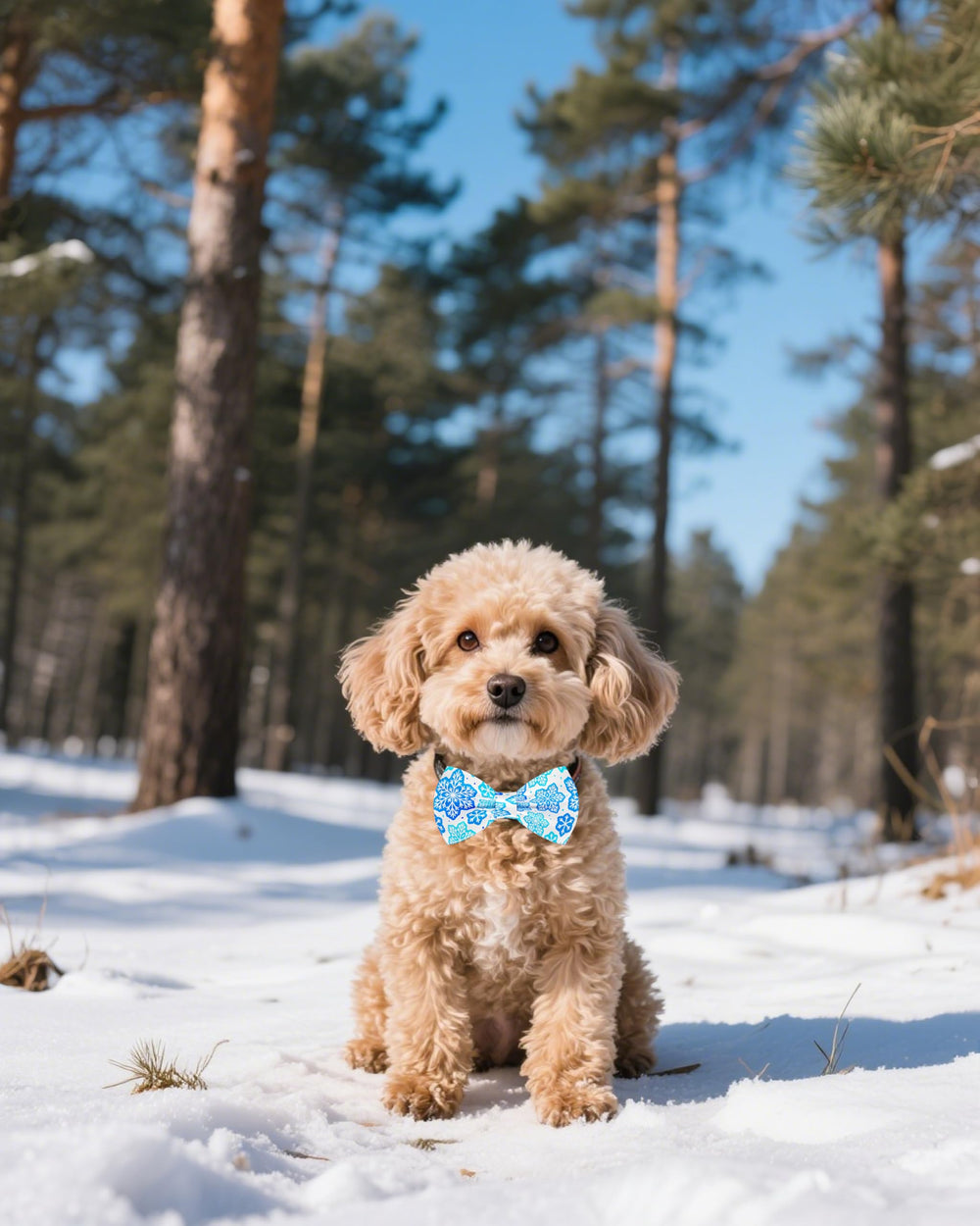 PET SHOW winter bow tie ready for holiday photoshoots and festive events.