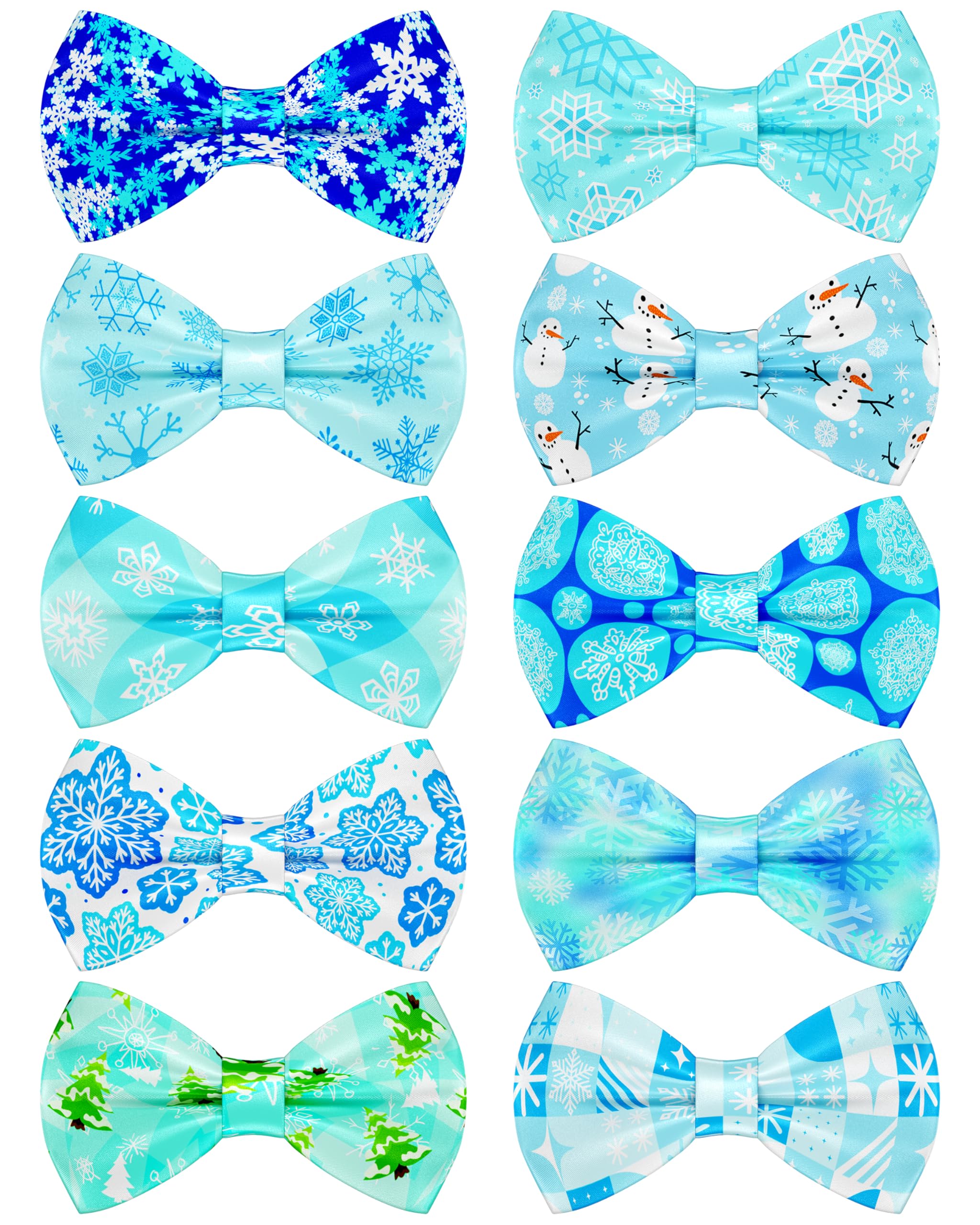 PET SHOW winter bow tie snowflake on small dog collar adds festive flair for photos.