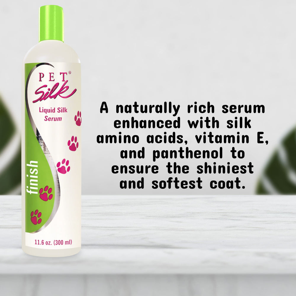 Pet Silk Liquid Silk Serum bath-to-brush routine ready
