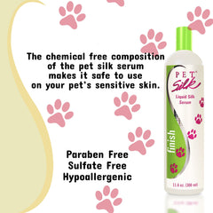 Pet Silk Liquid Silk Serum coat shine closeup shows gloss