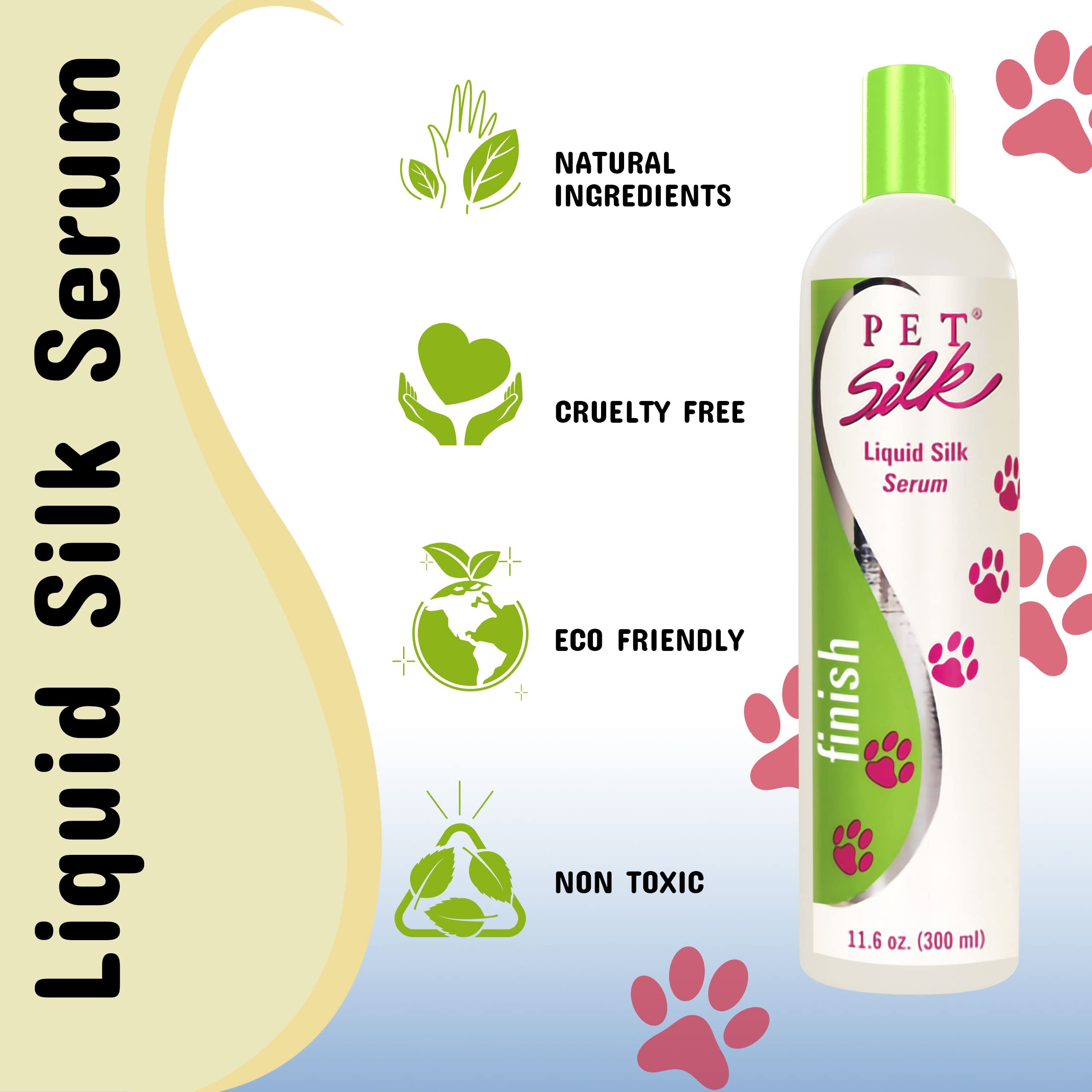 Pet Silk Liquid Silk Serum detangled coat after brushing