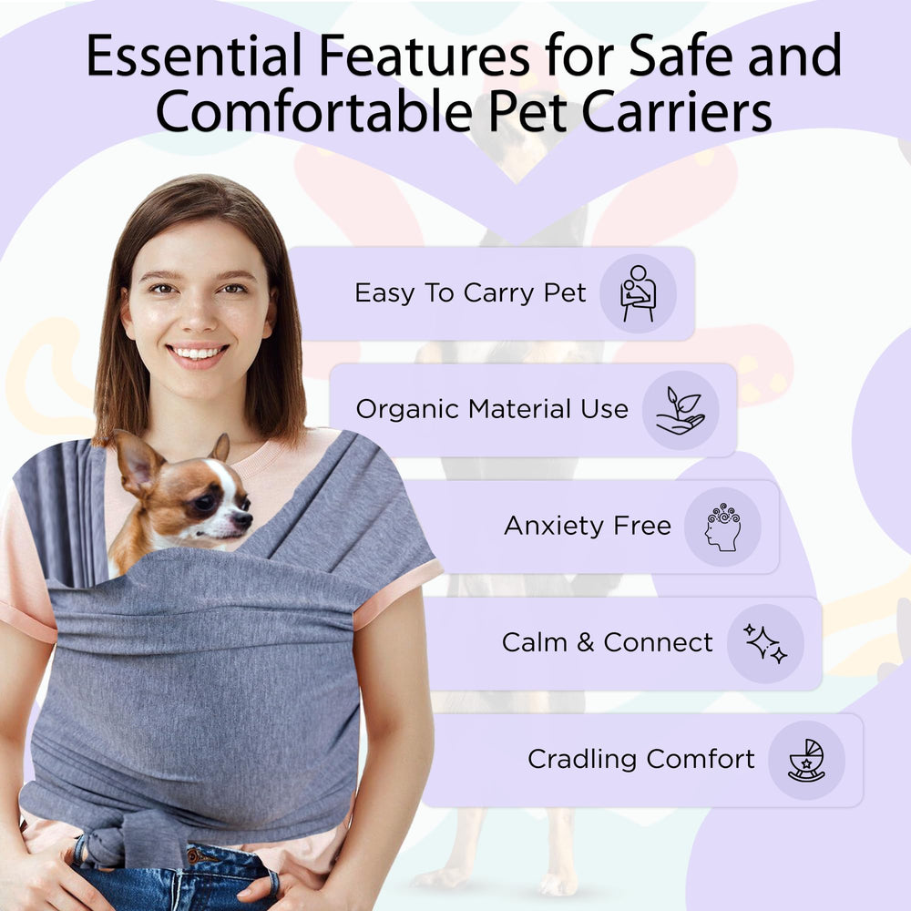 Pet-Sling-Carrier ideal for vet visits and travel with small pet.