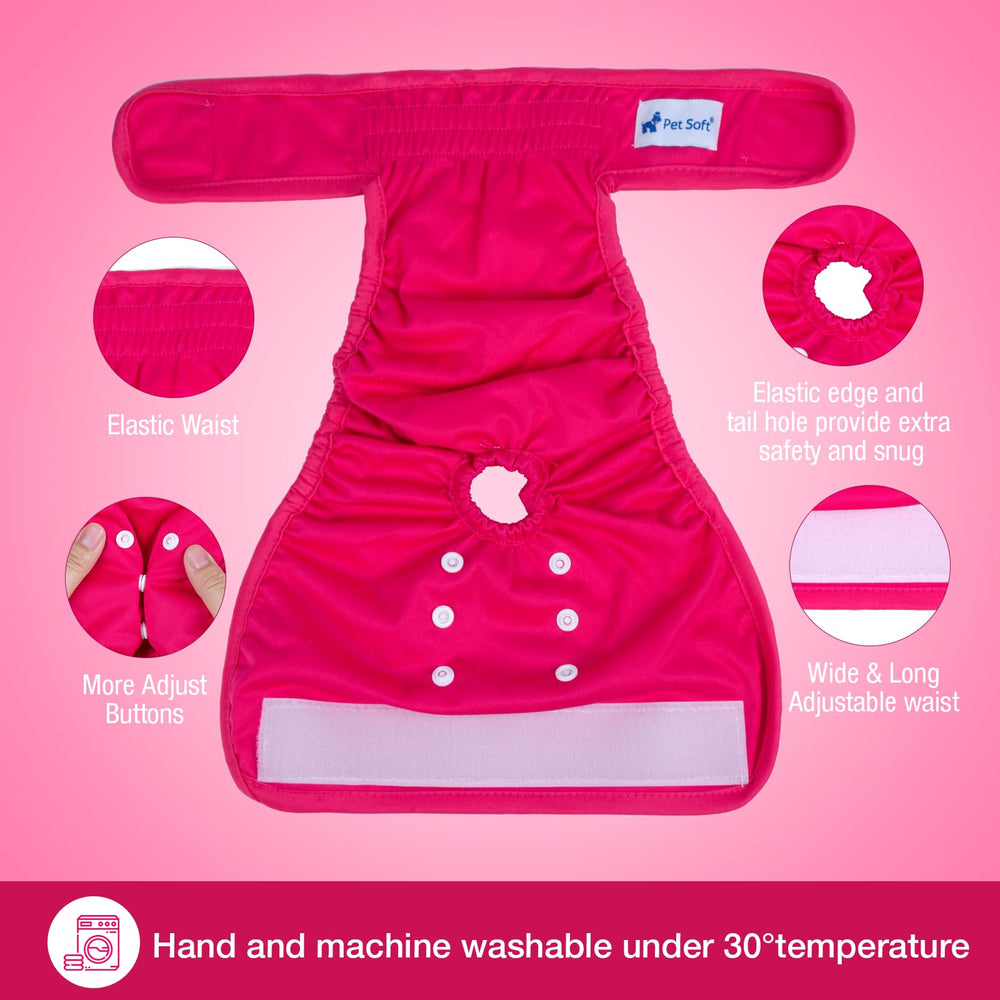 Pet Soft care guide visuals suggest simple wash-and-dry cycle.