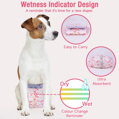 Pet Soft disposable dog diapers XS red wetness indicator shows when to change