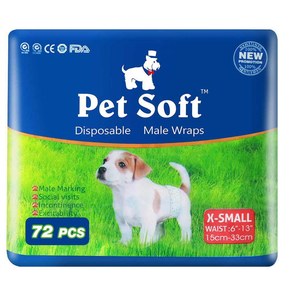 Pet Soft wraps with strong fasteners keeping diapers in place during play.