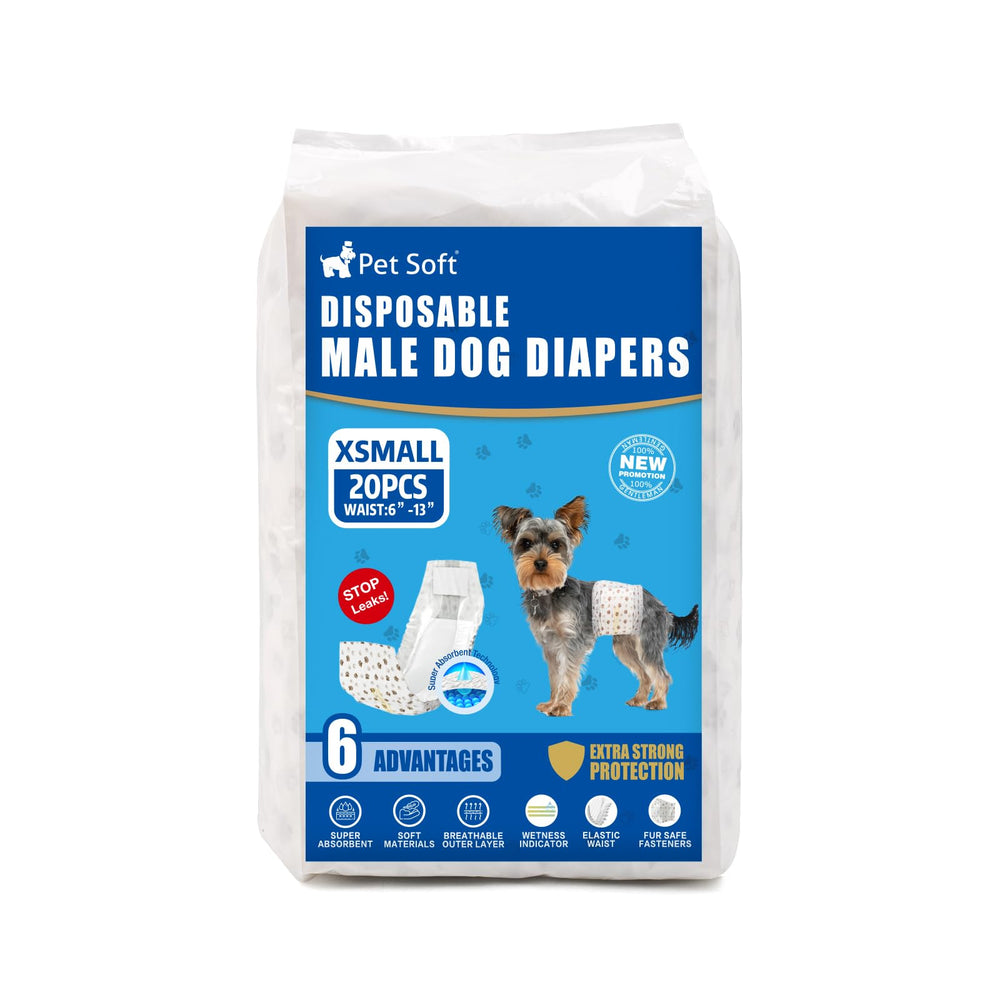 Pet Soft dog diapers easy on/off with premium materials.