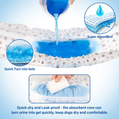 Pet Soft Dog Diapers Male pack back view highlights breathable material and leak protection.