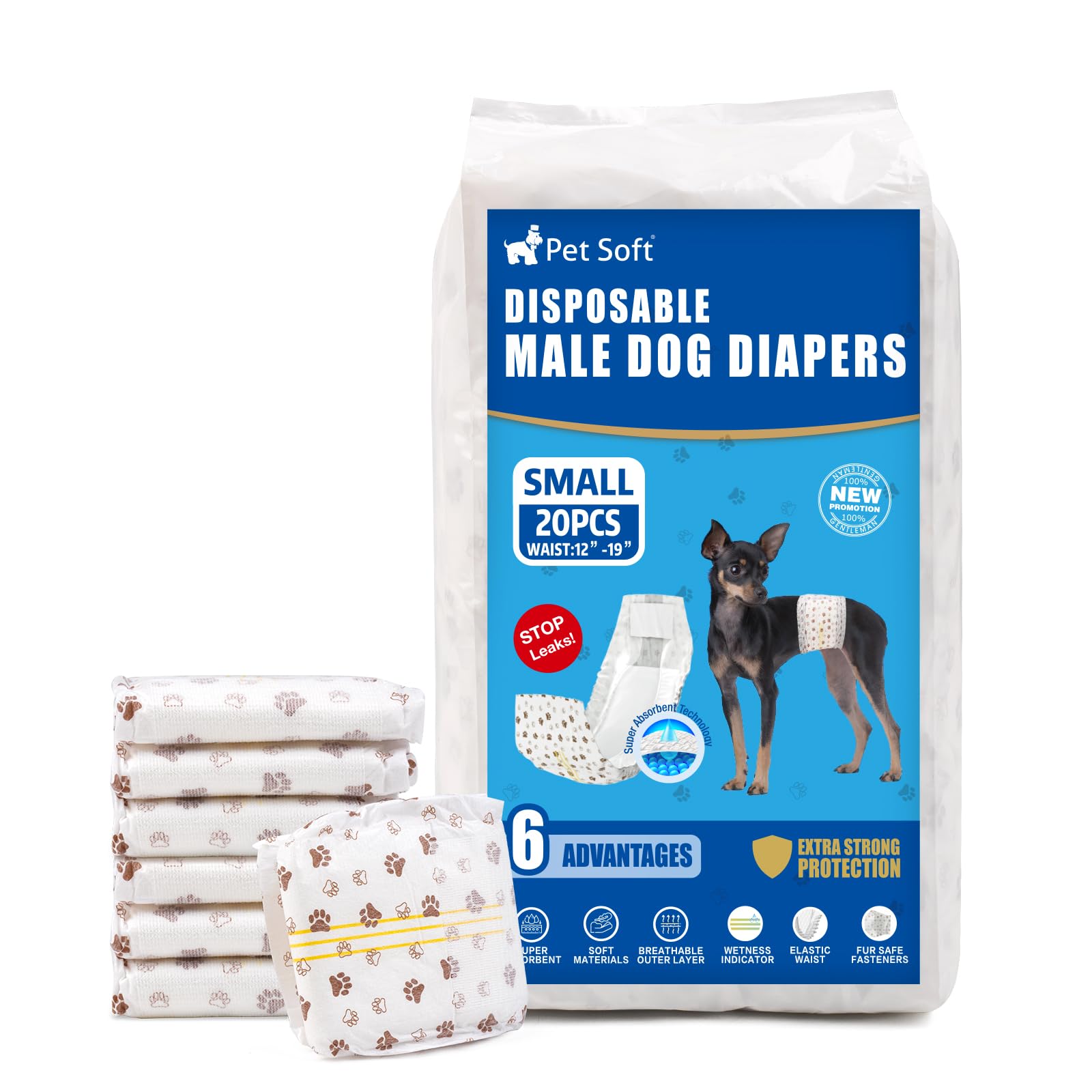 Pet Soft dog diapers small waist measurement for proper fit and comfort