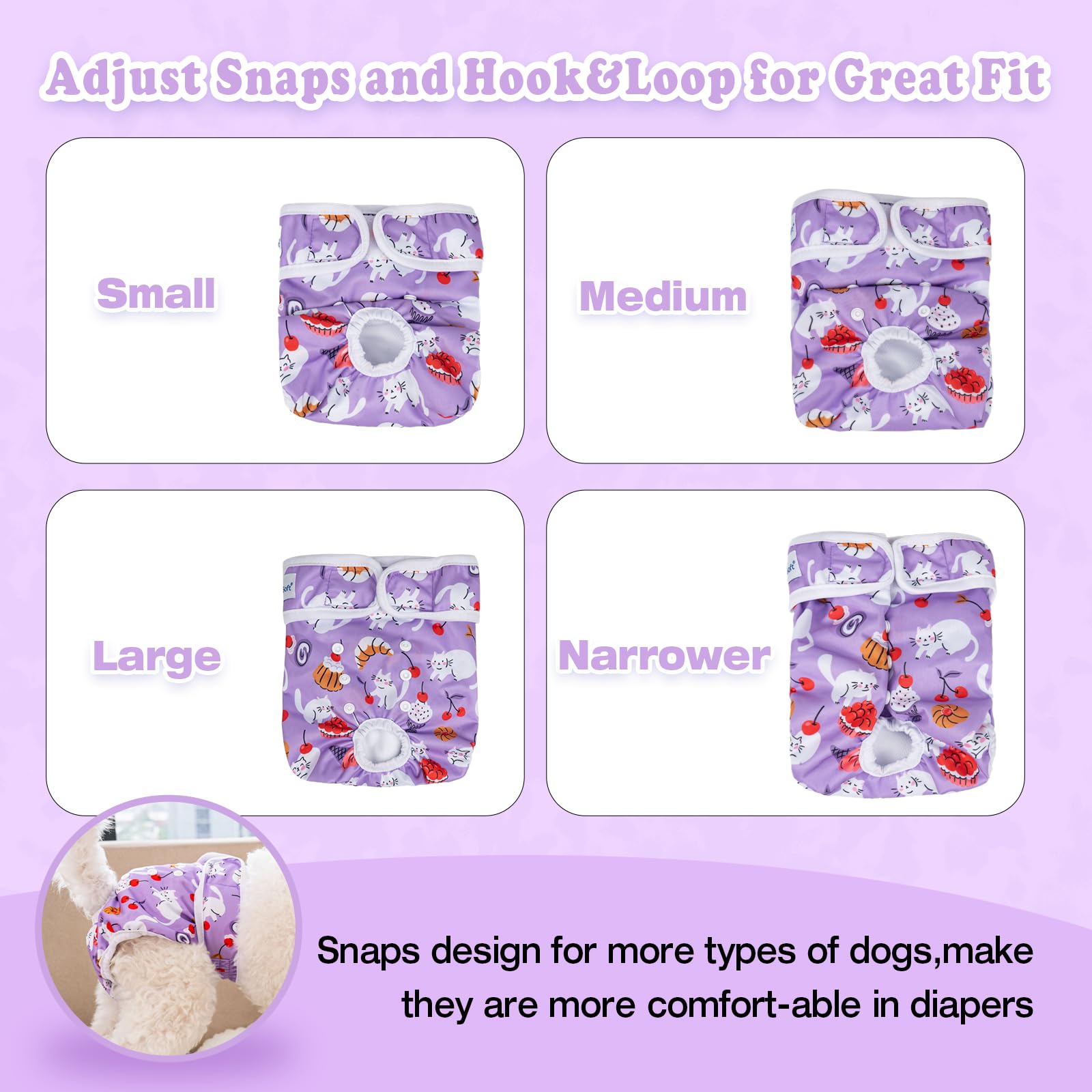 Pet Soft dog diapers soft mesh pad provides gentle comfort during wear.