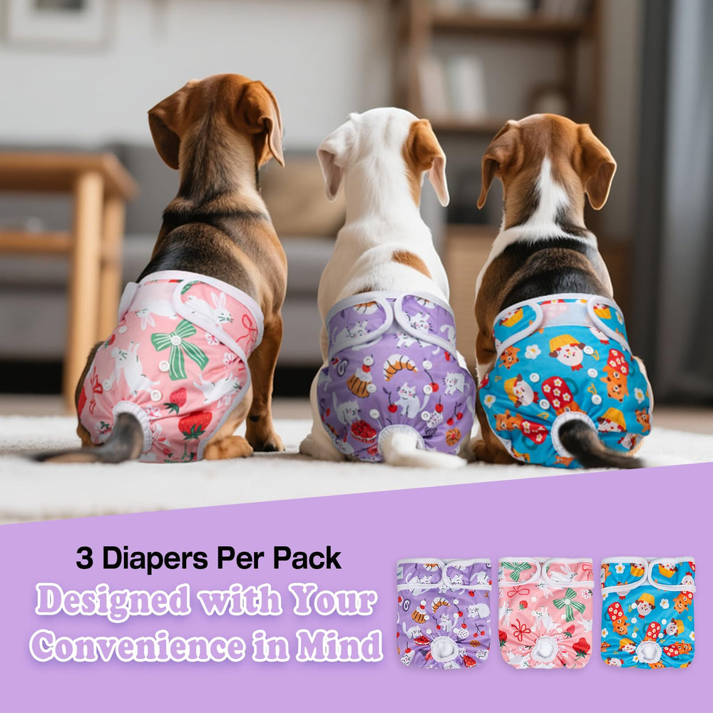 Pet Soft dog diapers washable material supports reusable, economical use.