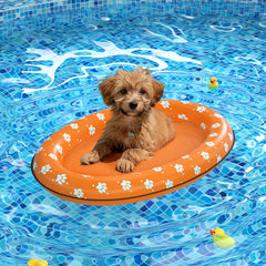 Pet Soft Dog Float Raft front view ready for cooling summer fun.