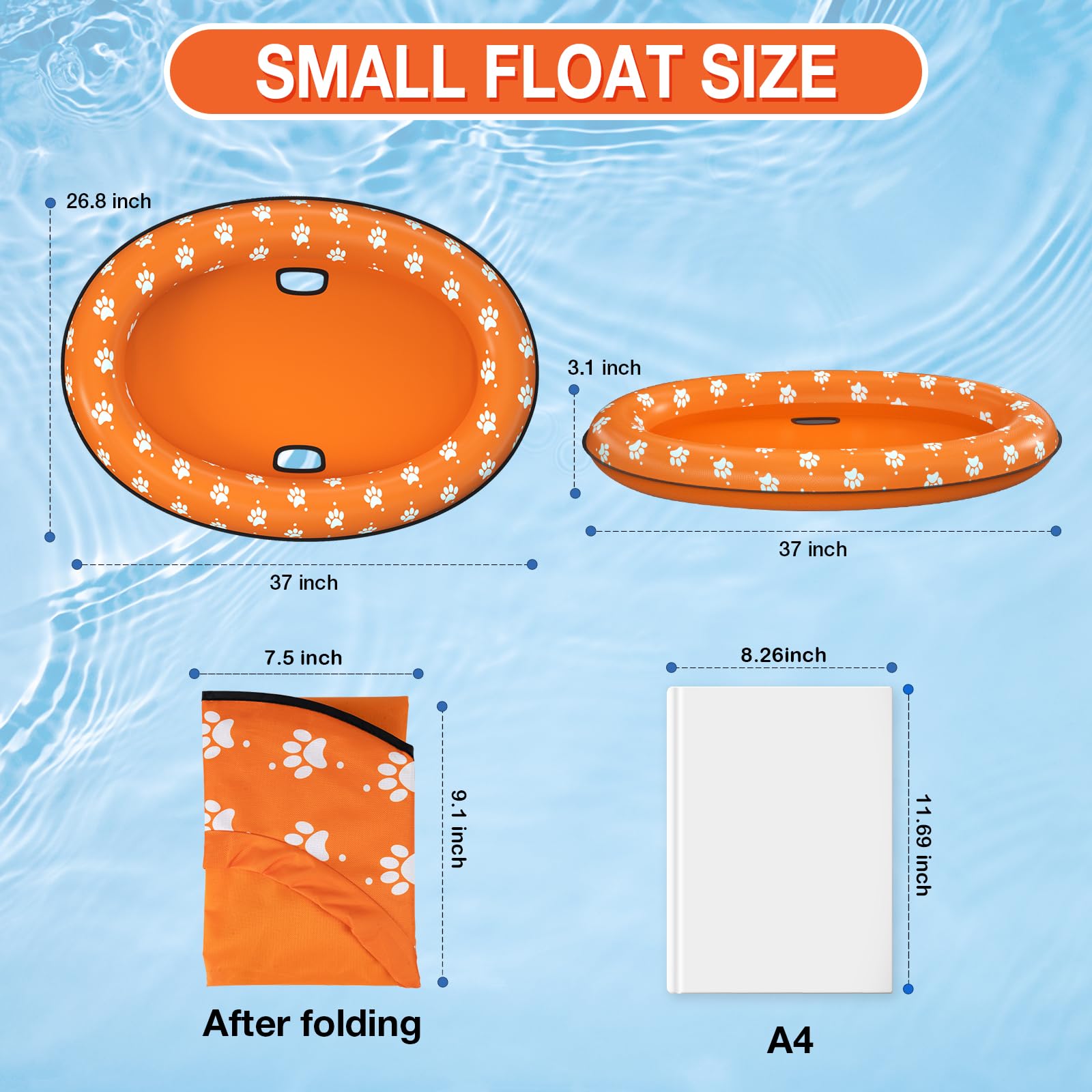 Pet Soft Dog Float Raft inflation valve and pump-ready setup.
