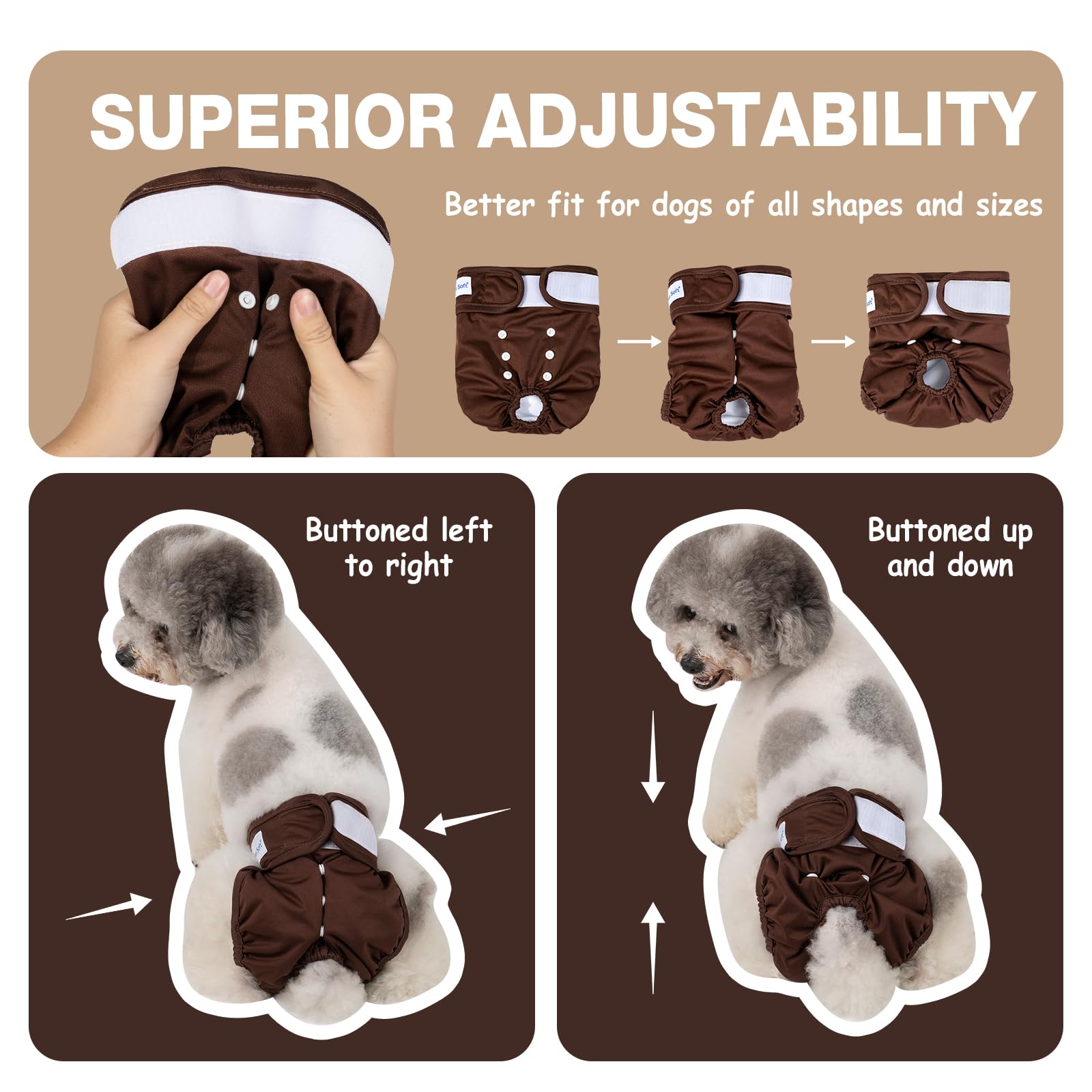 Pet Soft durable reusable diapers withstand frequent washing and everyday use