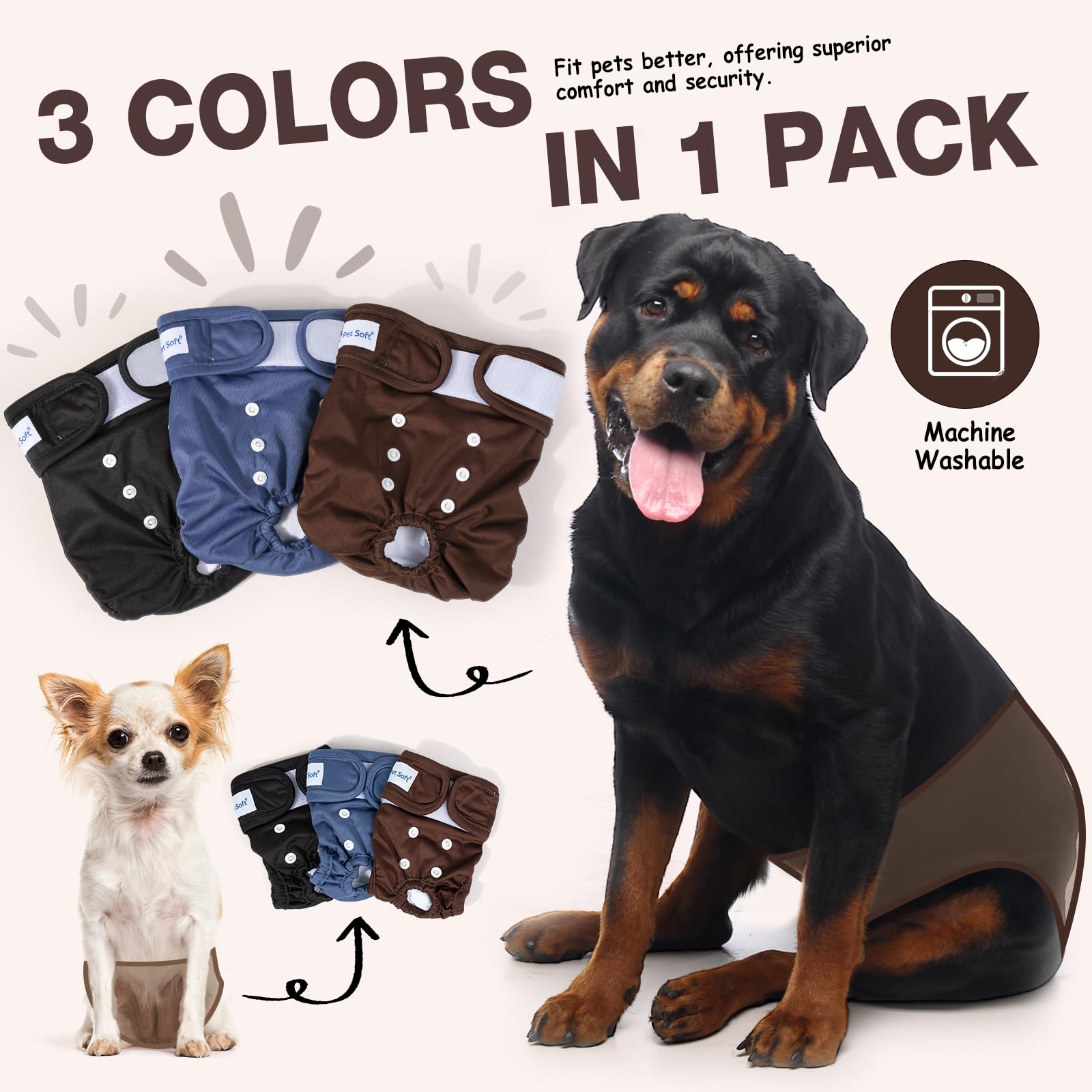 Pet Soft female dog diapers patterns pack for stylish options
