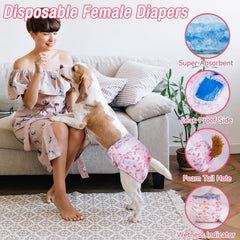 Pet Soft large dog diaper in L provides full-length coverage.