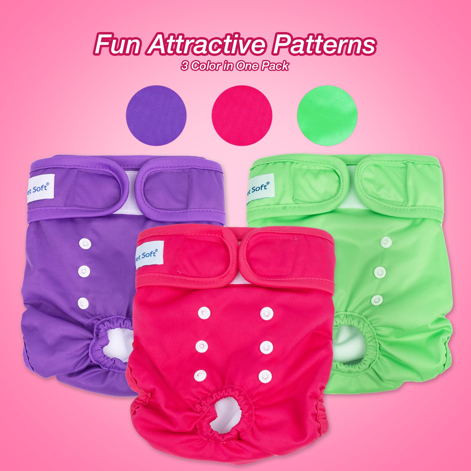 Pet Soft three-color package displayed for easy selection.