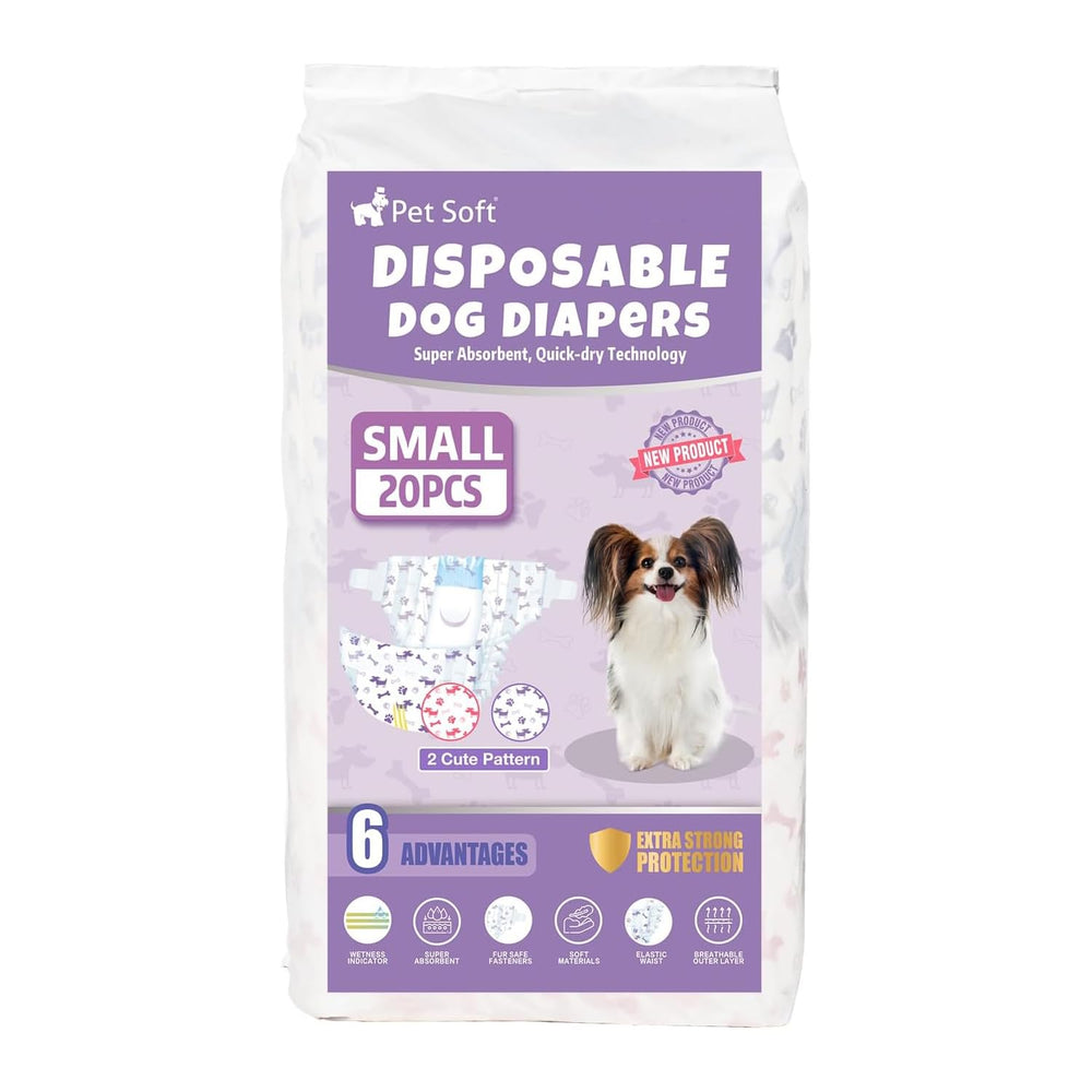 Pet Soft small-size S diaper close-up showing secure waist fit.