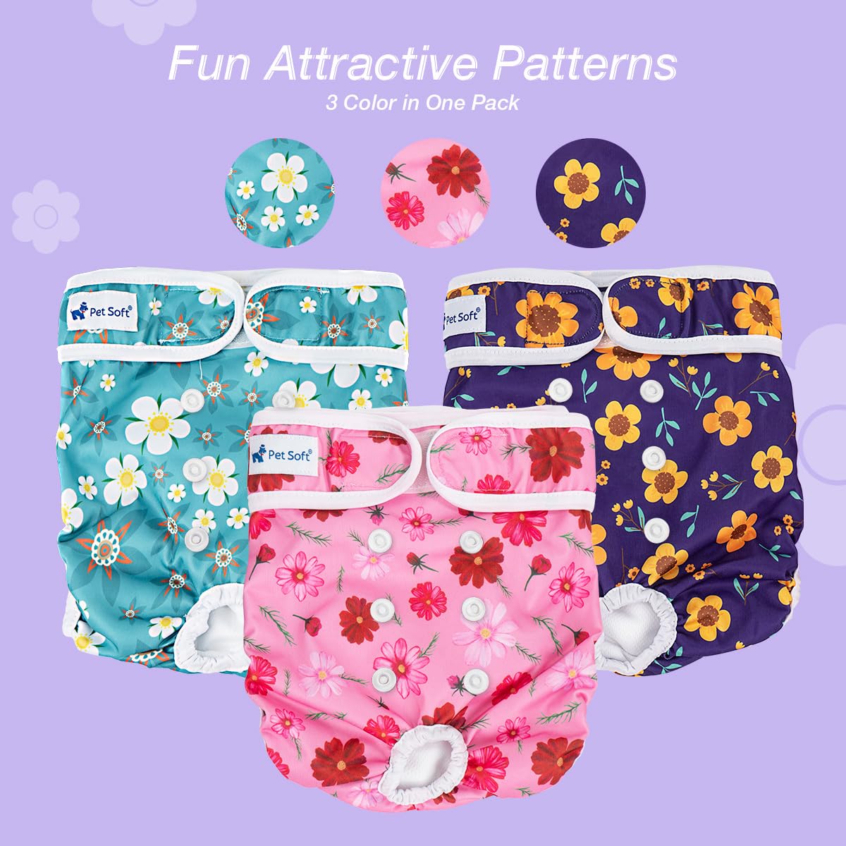 Pet Soft reusable fabric withstands frequent washing and daily wear.