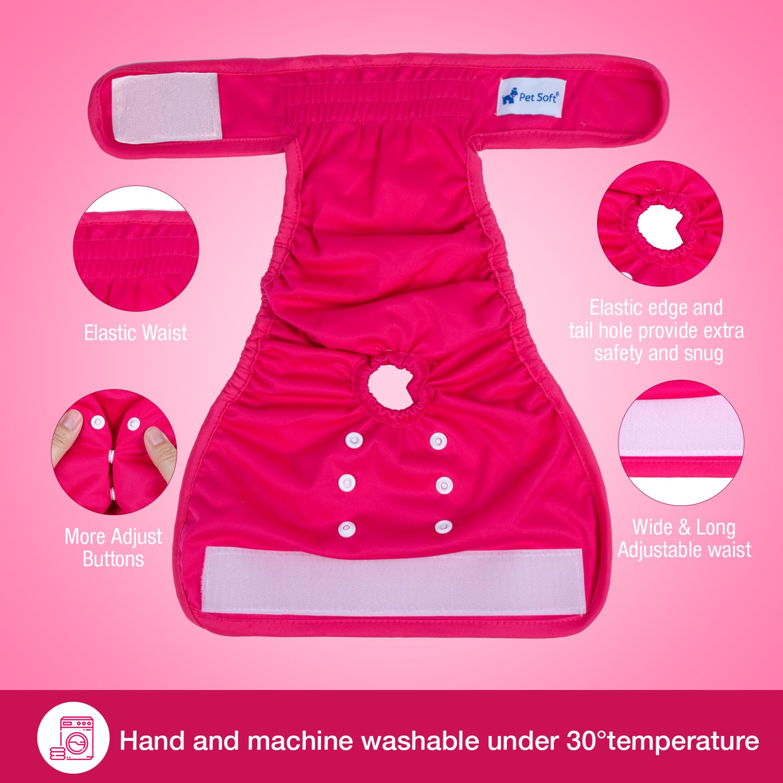 Pet Soft Washable Female Diapers size XL: comfortable protection for extra-large female dogs.