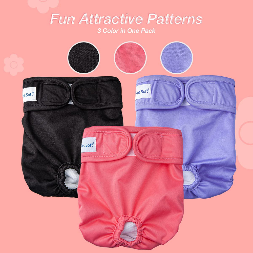 Pet Soft Washable Female Diapers strong magic tape prevents slipping during movement