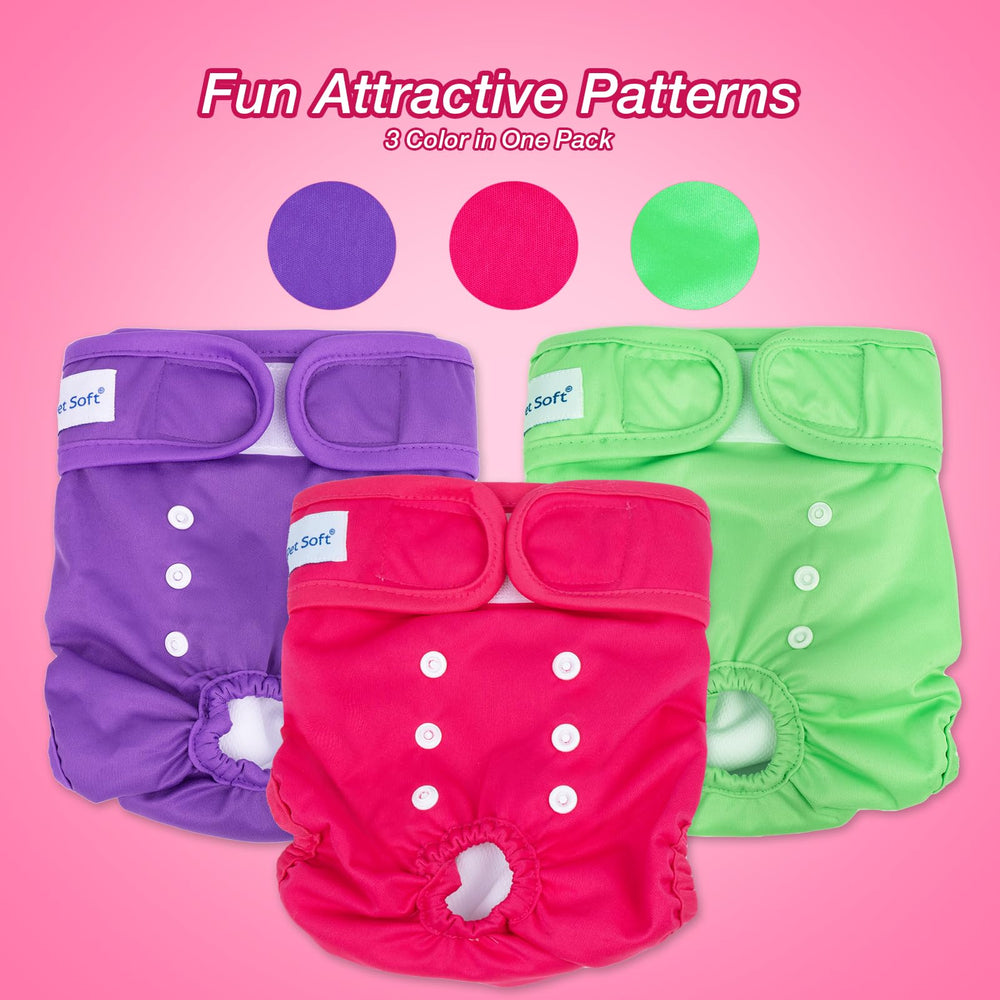 Pet Soft three-color pack indicates reusable design benefits for multiple pets.