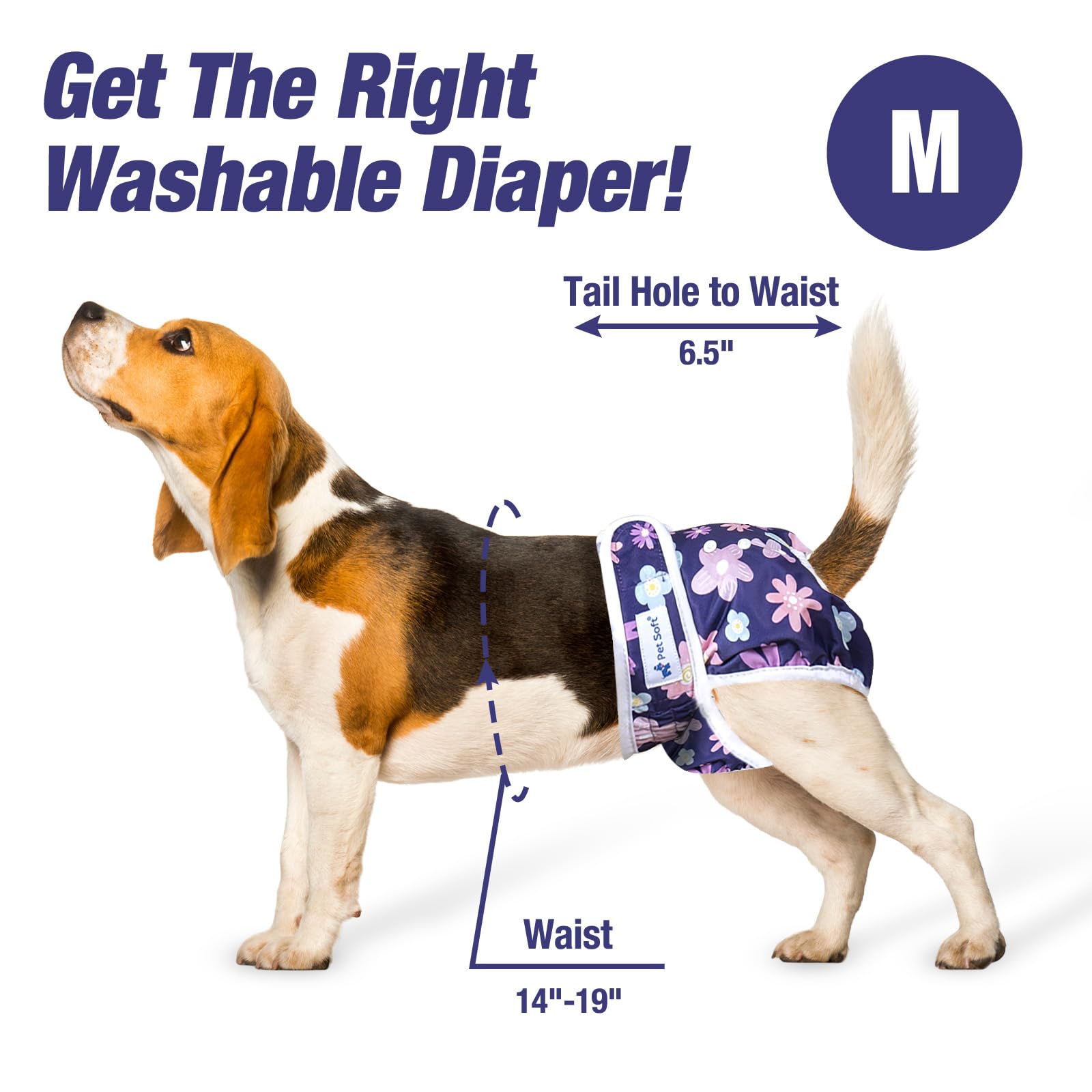 Pet Soft Washable Female Diapers Wide Magic Tape attachment supports secure fit