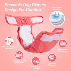 Pet Soft Washable Female Diapers XL wearable-fit showing secure coverage during activity
