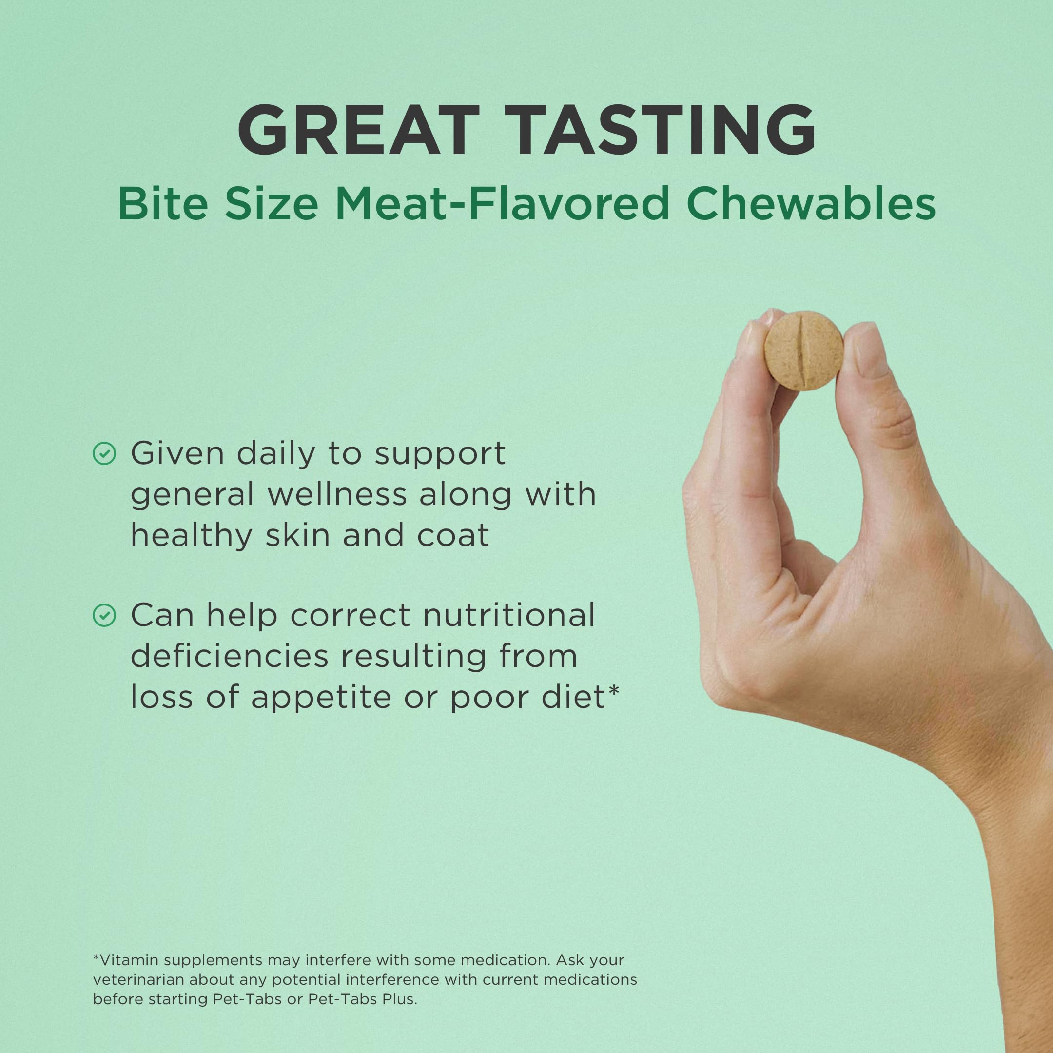 Pet-Tabs Plus tablet crumbled over food for easy serving