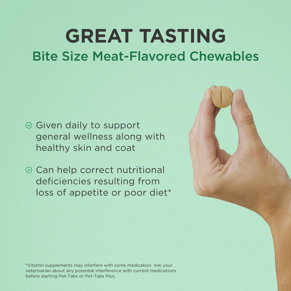 Pet-Tabs Plus tablet crumbled over food for easy serving