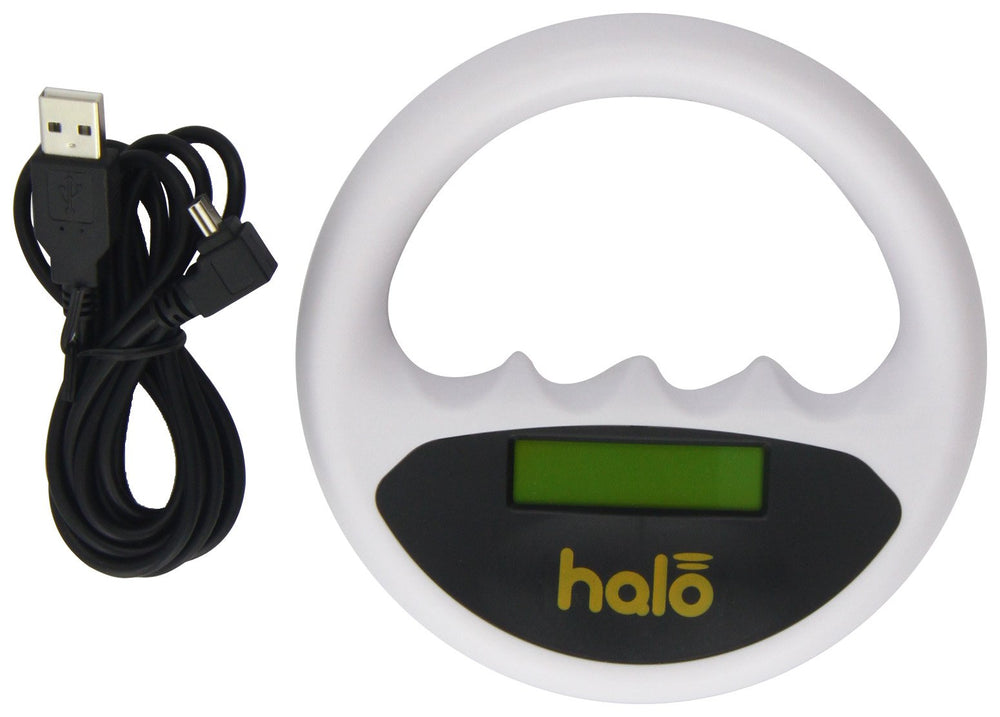 Pet Technology Store Halo Scanner front view in white enabling quick microchip checks