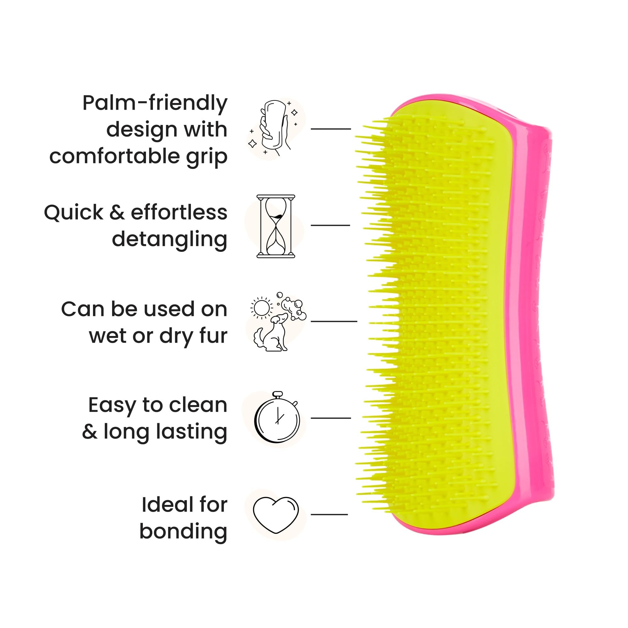 Pet Teezer detangling brush skin-friendly design prevents brush burn during grooming.