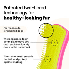 Pet Teezer detangling brush undercoat detangling highlights deep detangling without pulling.