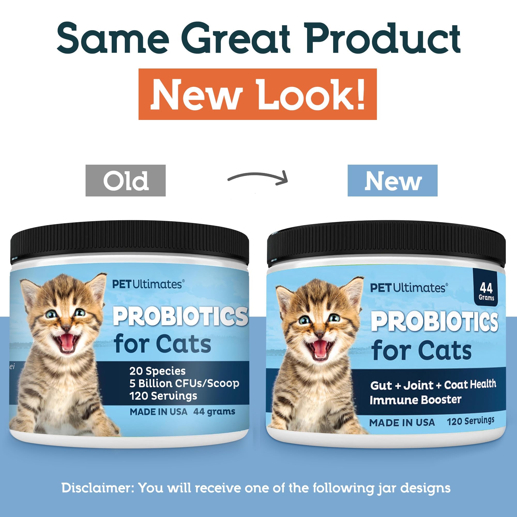 Pet Ultimates Probiotics Cat Powder Scoop enables mess-free daily dosing.
