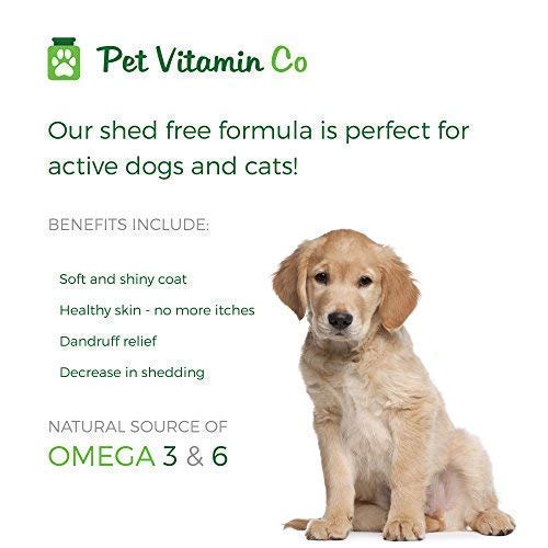 Pet Vitamin Co Krill Oil Soft Chews help reduce shedding in dogs.