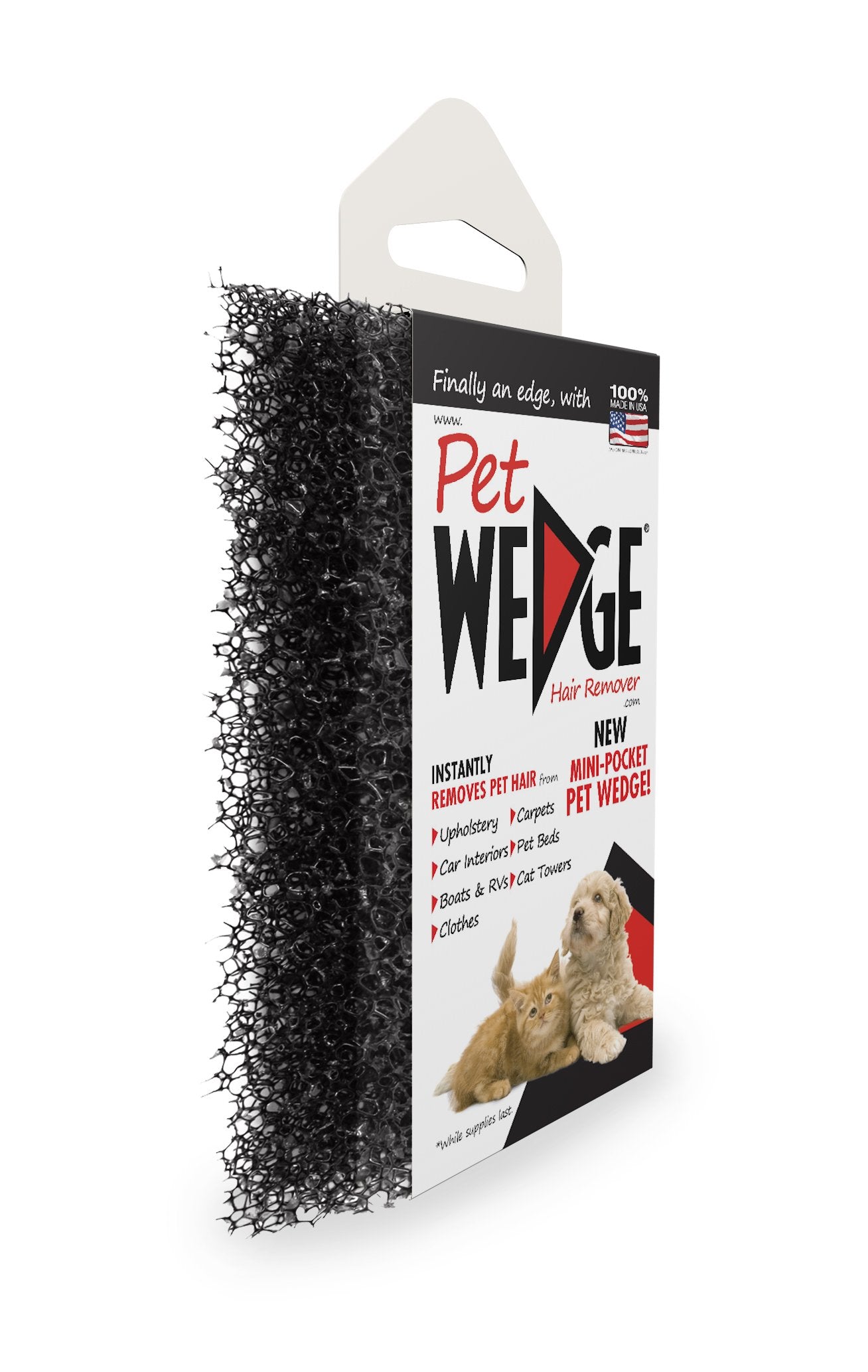 Pet Wedge carpet and pet bed — versatile cleaning for soft surfaces.