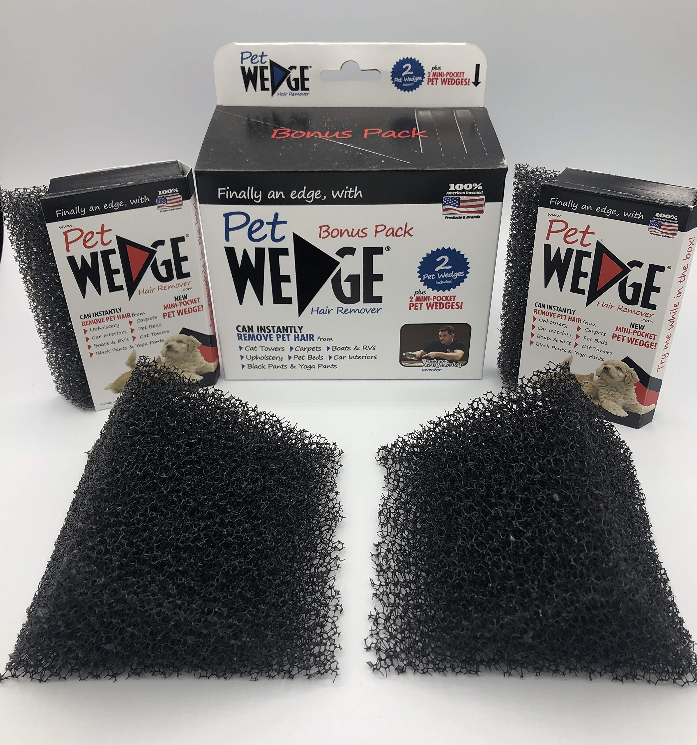 Pet Wedge duo-pack cover — shows easy storage and quick hair pickup.