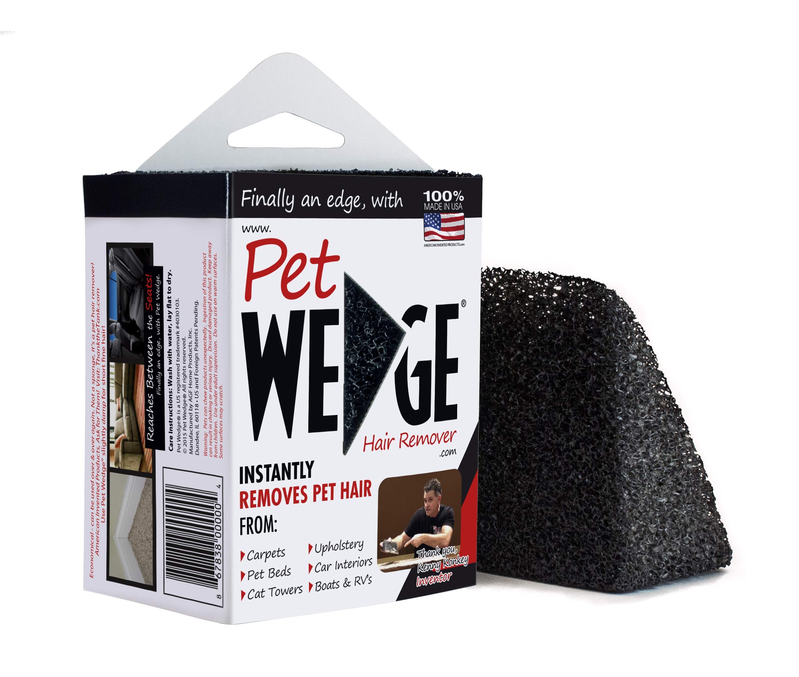 Pet Wedge mini-pocket pack — portable design for on-the-go pet hair removal.