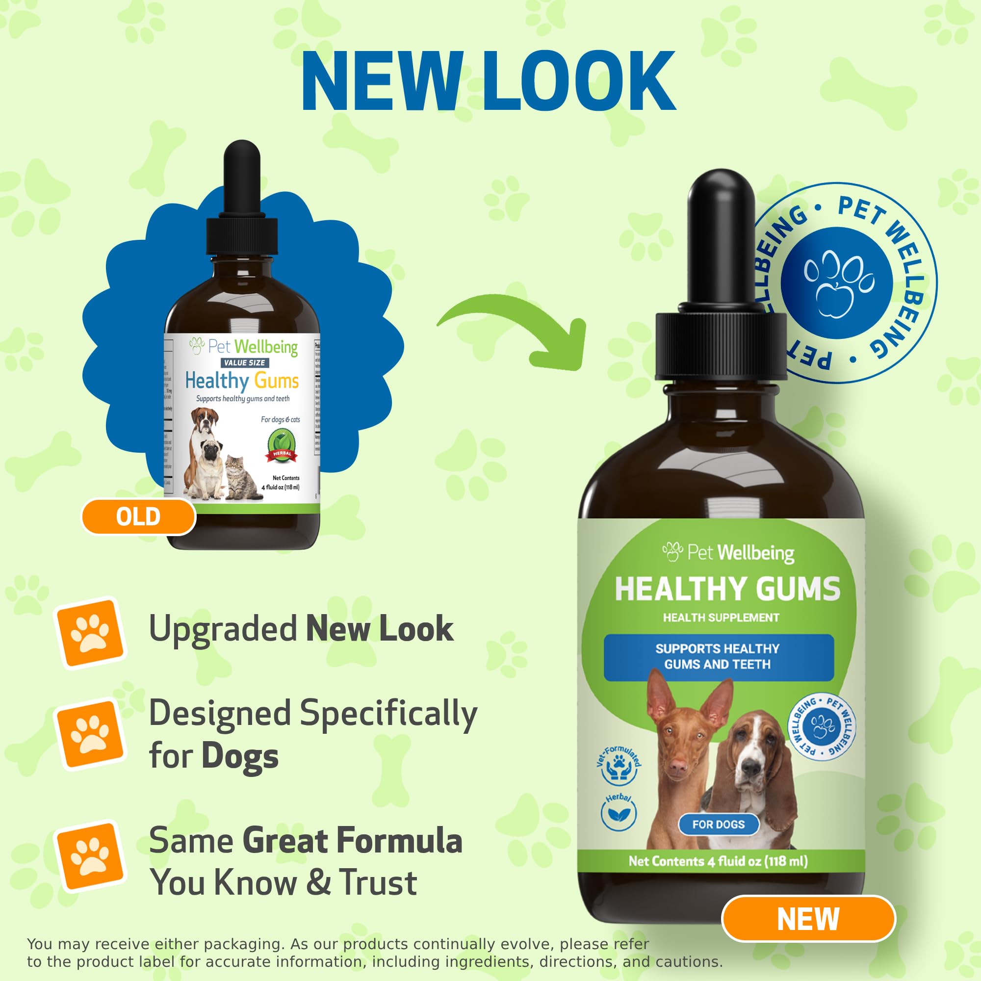 Pet Wellbeing dog oral care formula supports healthy gums and fresh breath.